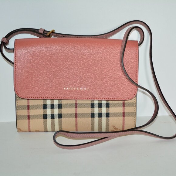 NWT BURBERRY HOUSE CHECK LOXLEY CROSSBODY BAG CLUTCH - Picture 1 of 6